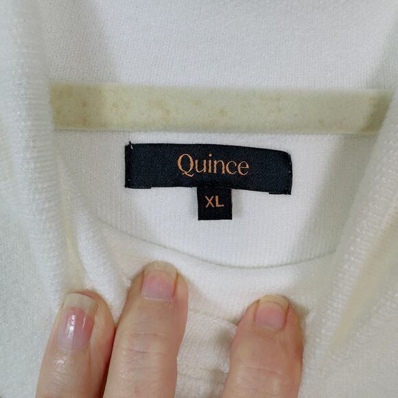 Quince Eco-Knit Milano Stitch Mock White Neck Pullover XL - Picture 3 of 7